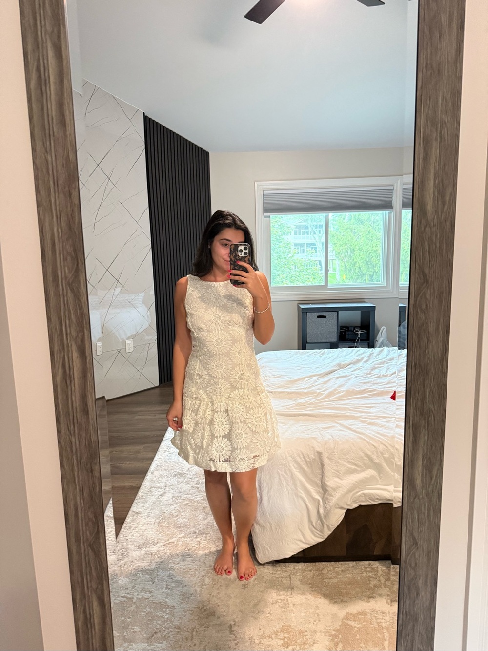 Banana Republic White Floral Lace Mini Dress